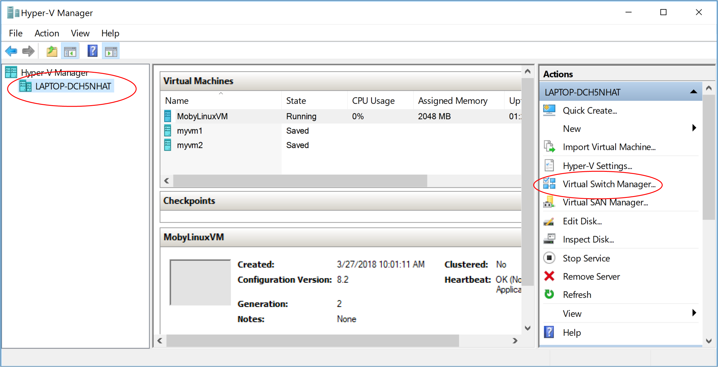 Hyper-V manager
